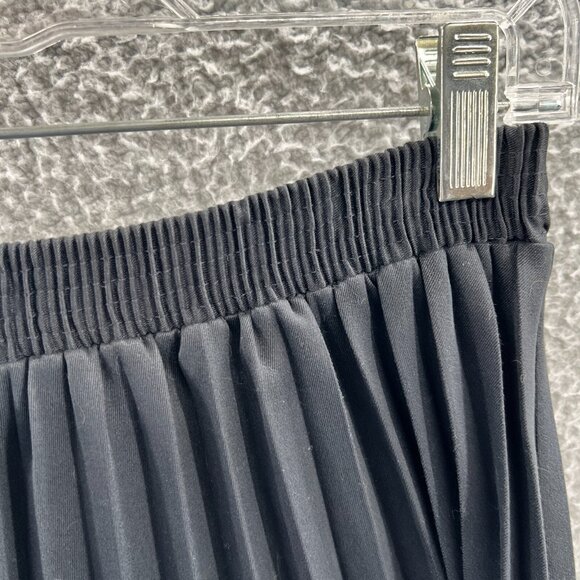 Units Womens Flare Skirt 3 Black 100% Polyester Pleated Midi Electric Waist - Picture 3 of 8